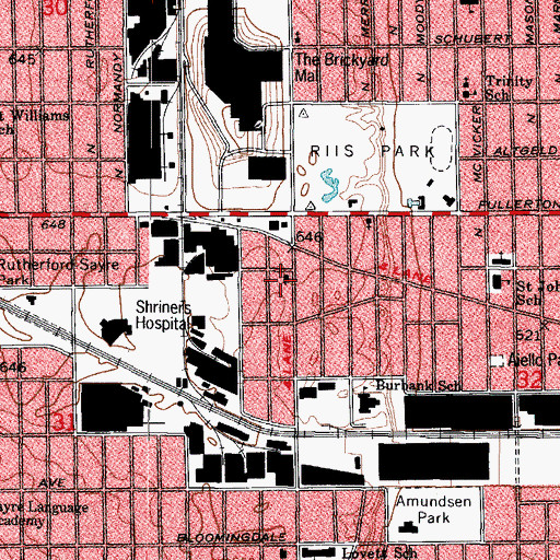 Topographic Map of Church of God, IL