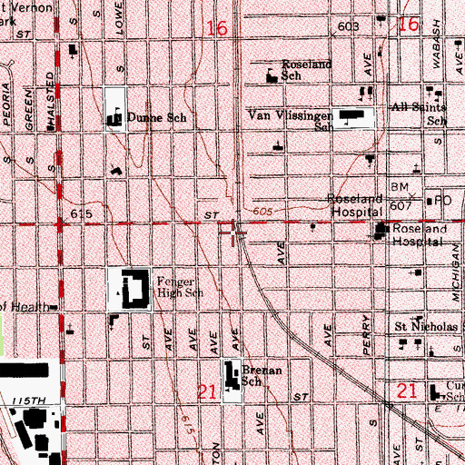 Topographic Map of Church of God in Christ State Temple, IL
