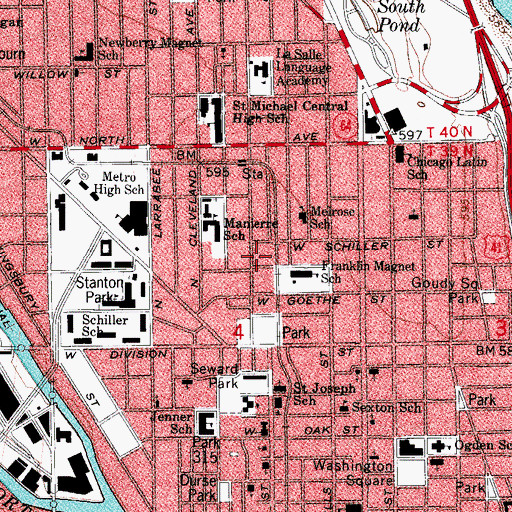 Topographic Map of Church of God Pentecostal, IL