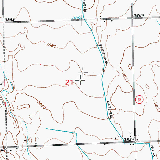 Topographic Map of North Sterling Lateral Number 46, CO