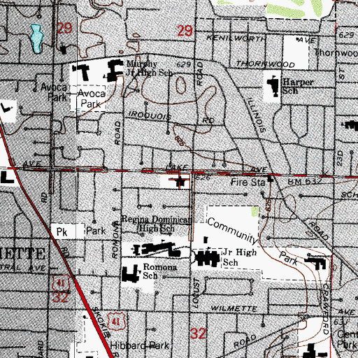 Topographic Map of The Church of Jesus Christ of Latter Day Saints, IL