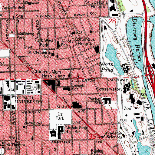 Topographic Map of Church of Our Saviour, IL