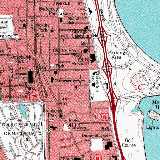 Topographic Map of Church of Self-Actualization, IL