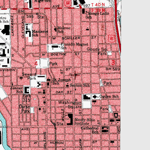 Topographic Map of Church of the Ascension, IL