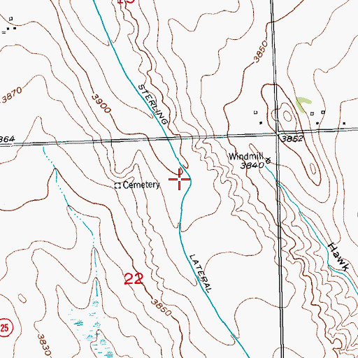Topographic Map of North Sterling Lateral Number 47, CO