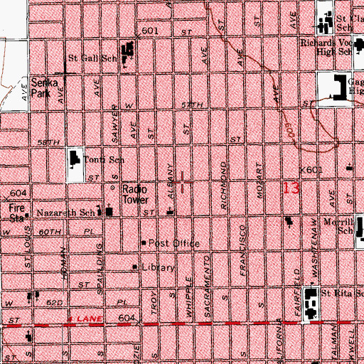 Topographic Map of Church of the Christ Light, IL