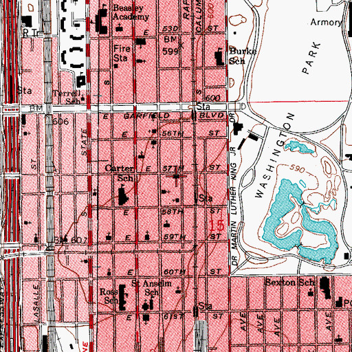Topographic Map of Church of the Good Shepherd, IL