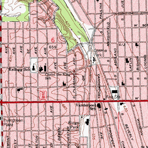 Topographic Map of Church of the Holy Nativity, IL