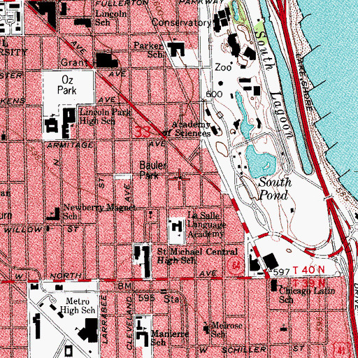 Topographic Map of Church of the Three Crosses, IL