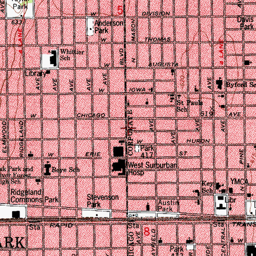 Topographic Map of Circle Evangelical Free Church, IL