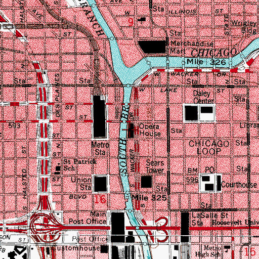Topographic Map of Civic Opera House, IL