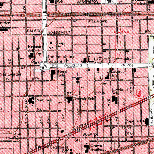Topographic Map of Claire-Christian United Methodist Church, IL