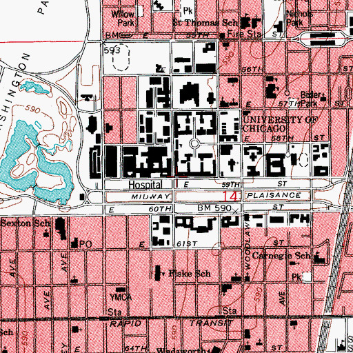 Topographic Map of Classics Building, IL