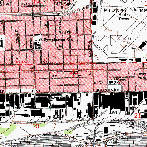 Topographic Map of Clearing United Methodist Church, IL