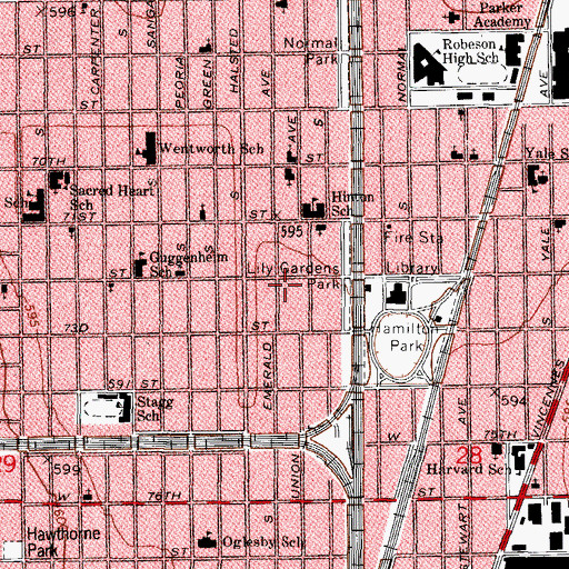 Topographic Map of Cluster Baptist Church, IL