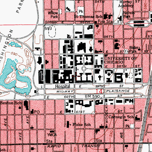Topographic Map of Cobb Hall, IL