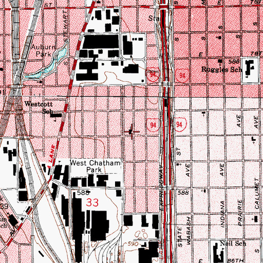Topographic Map of Commonwealth Community Church, IL