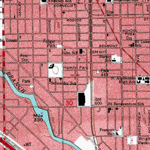 Topographic Map of Community Full Gospel Church, IL