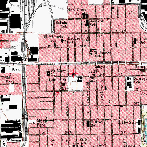 Topographic Map of Community United Methodist Church, IL