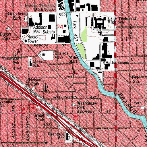 Topographic Map of Concordia Evangelical Lutheran Church, IL