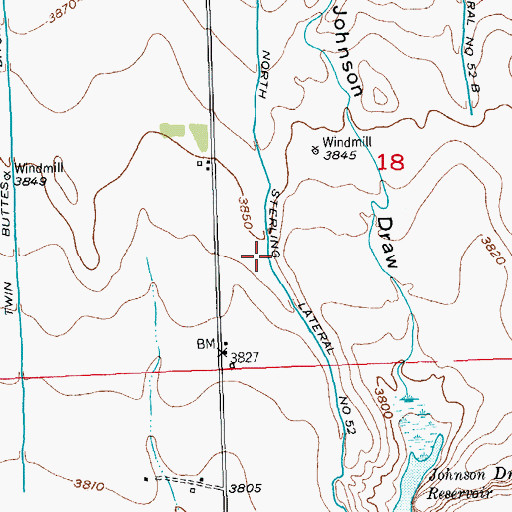 Topographic Map of North Sterling Lateral Number 52, CO