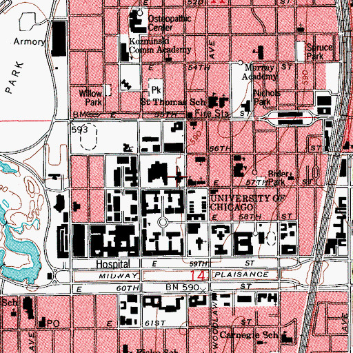 Topographic Map of Conners Gymnasium, IL