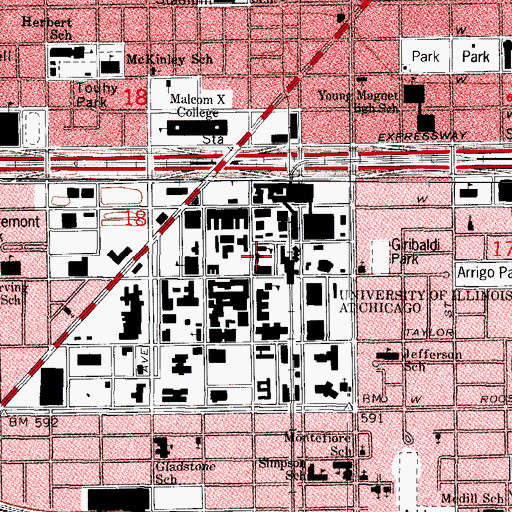 Topographic Map of Cook County Graduate School of Medicine, IL