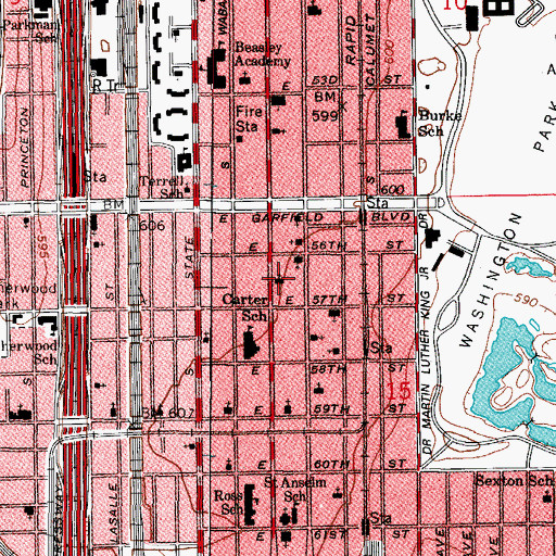 Topographic Map of Coppin Memorial African Methodist Episcopal Church, IL