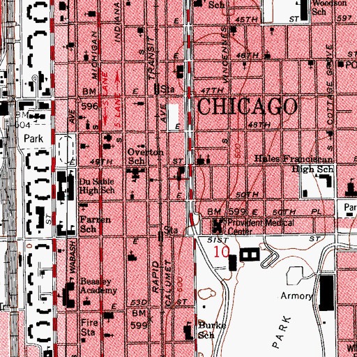 Topographic Map of Corpus Christi Roman Catholic Church, IL