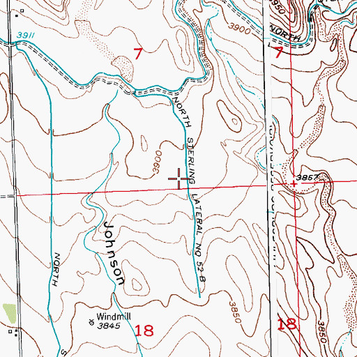 Topographic Map of North Sterling Lateral Number 52 B, CO