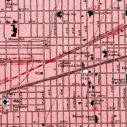 Topographic Map of Coston Chapel African Methodist Episcopal Church, IL