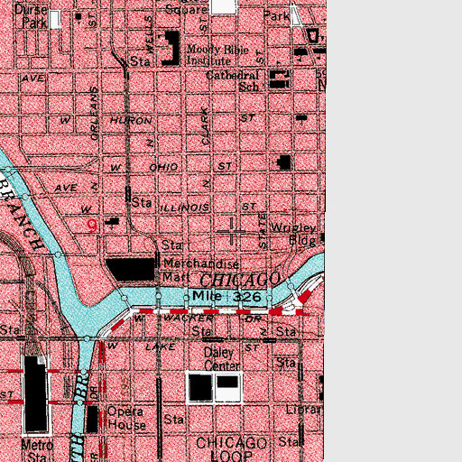 Topographic Map of Courthouse Place, IL