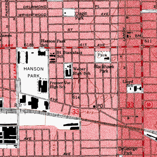 Topographic Map of Cragin, IL