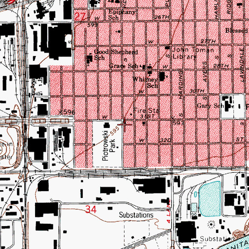 Topographic Map of Crawford Bible Church, IL