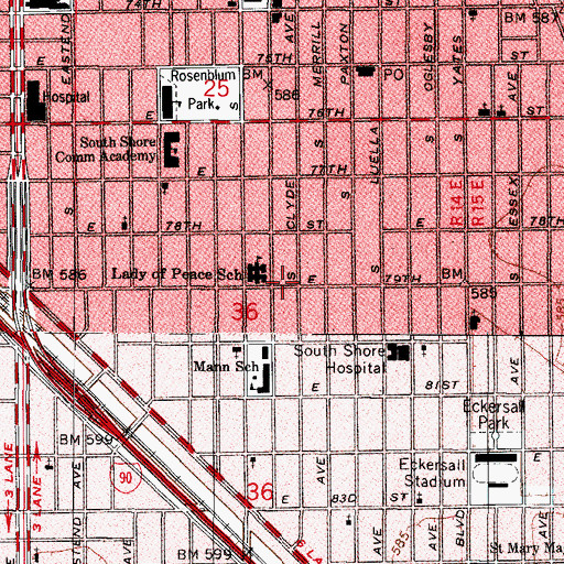 Topographic Map of Crown Driver Training School, IL
