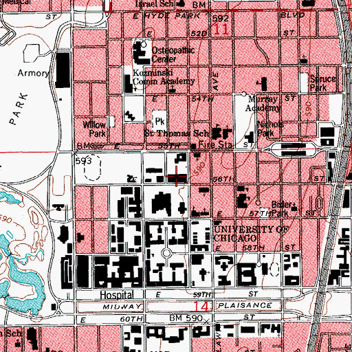 Topographic Map of Crown Field House, IL