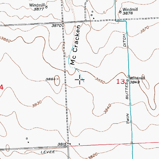 Topographic Map of McCracken Draw, CO
