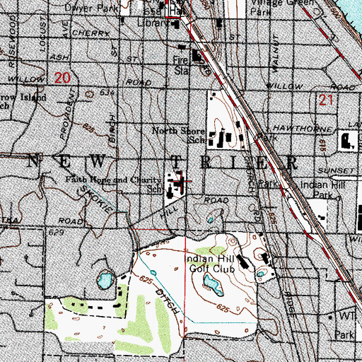 Topographic Map of Saints Faith Hope and Charity Catholic School, IL