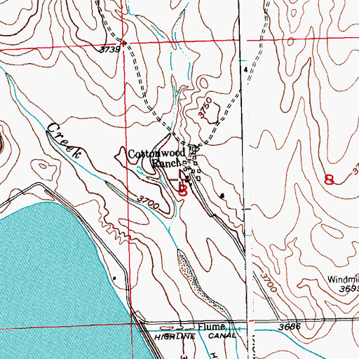 Topographic Map of Cottonwood Ranch, CO