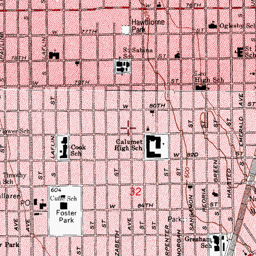 Topographic Map of Faith Pentecostal Holiness Church, IL