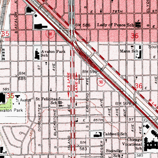 Topographic Map of Faith Tabernacle Baptist Church, IL