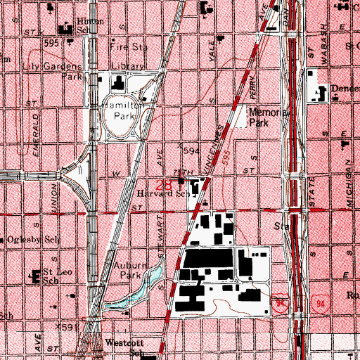 Topographic Map of Faith United Methodist Church, IL