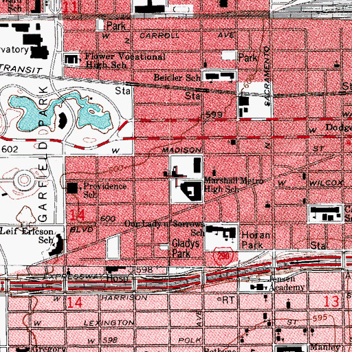 Topographic Map of Faraday Elementary School, IL