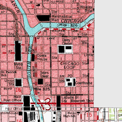 Topographic Map of Farwell Hall (historical), IL