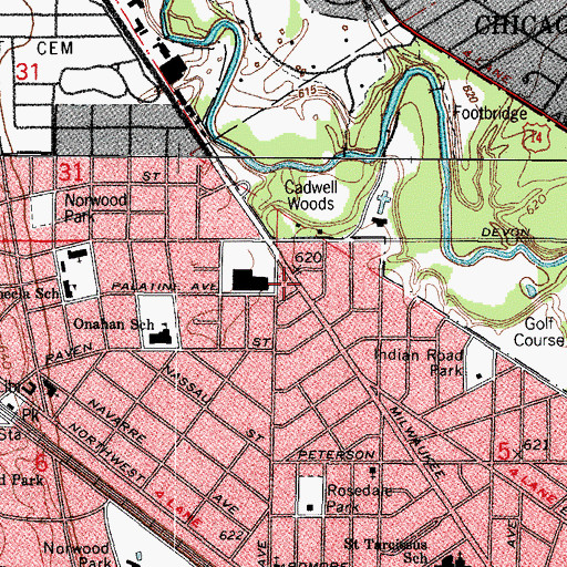 Topographic Map of Fay School of Real Estate, IL