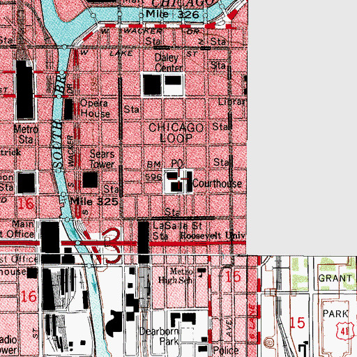 Topographic Map of Federal Center, IL