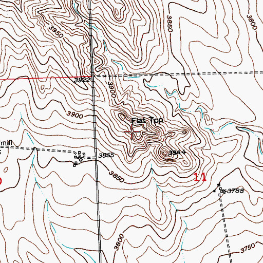Topographic Map of Flat Top, CO