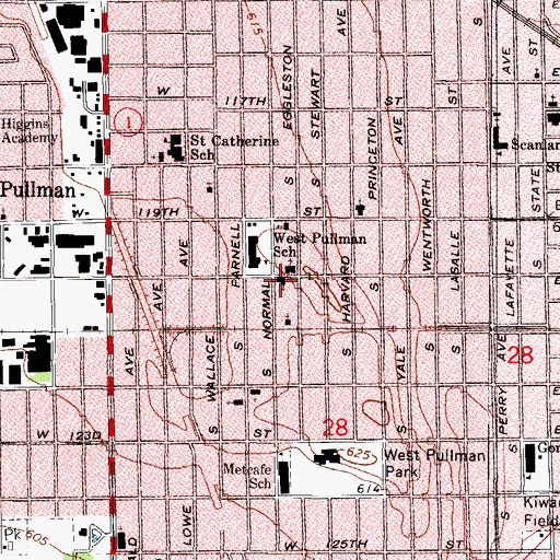 Topographic Map of Fellowship United Methodist Church of West Pullman, IL