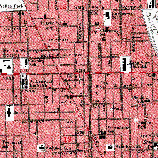 Topographic Map of Filber Park, IL