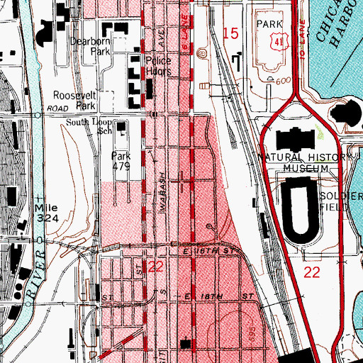 Topographic Map of Film Row, IL